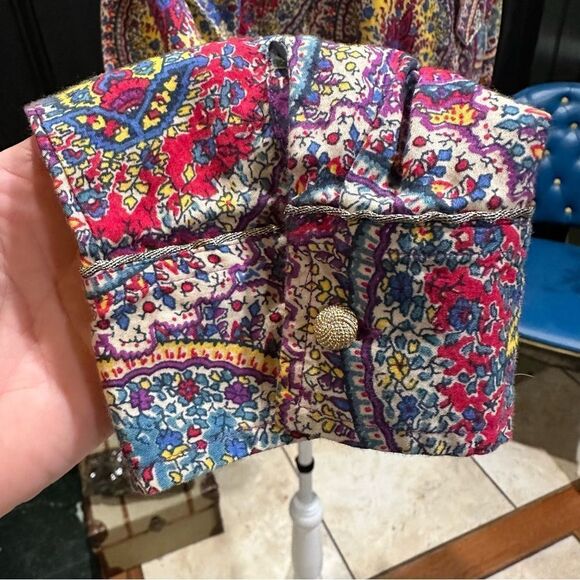 Talbots Colorful Boho Floral Blouse Size 12 - Picture 6 of 12